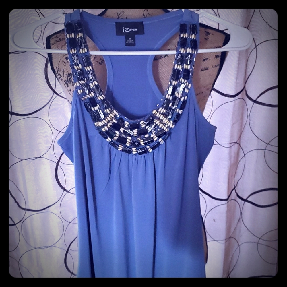 NWOT stretchy beaded tank top with racer back